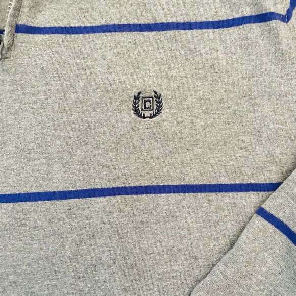 Vintage Chaps Mens Size XL Stripe Pullover Cotton Sweatshirt Sweater Gray Purple - Picture 4 of 9